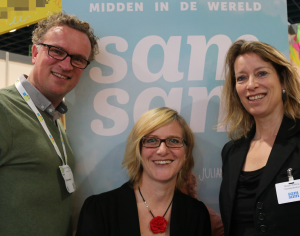 Rechts: Mirjam Bonting (hoofdredacteur SamSam), Midden: Karin Wesselink (redacteur) en links: Ronald Scheer